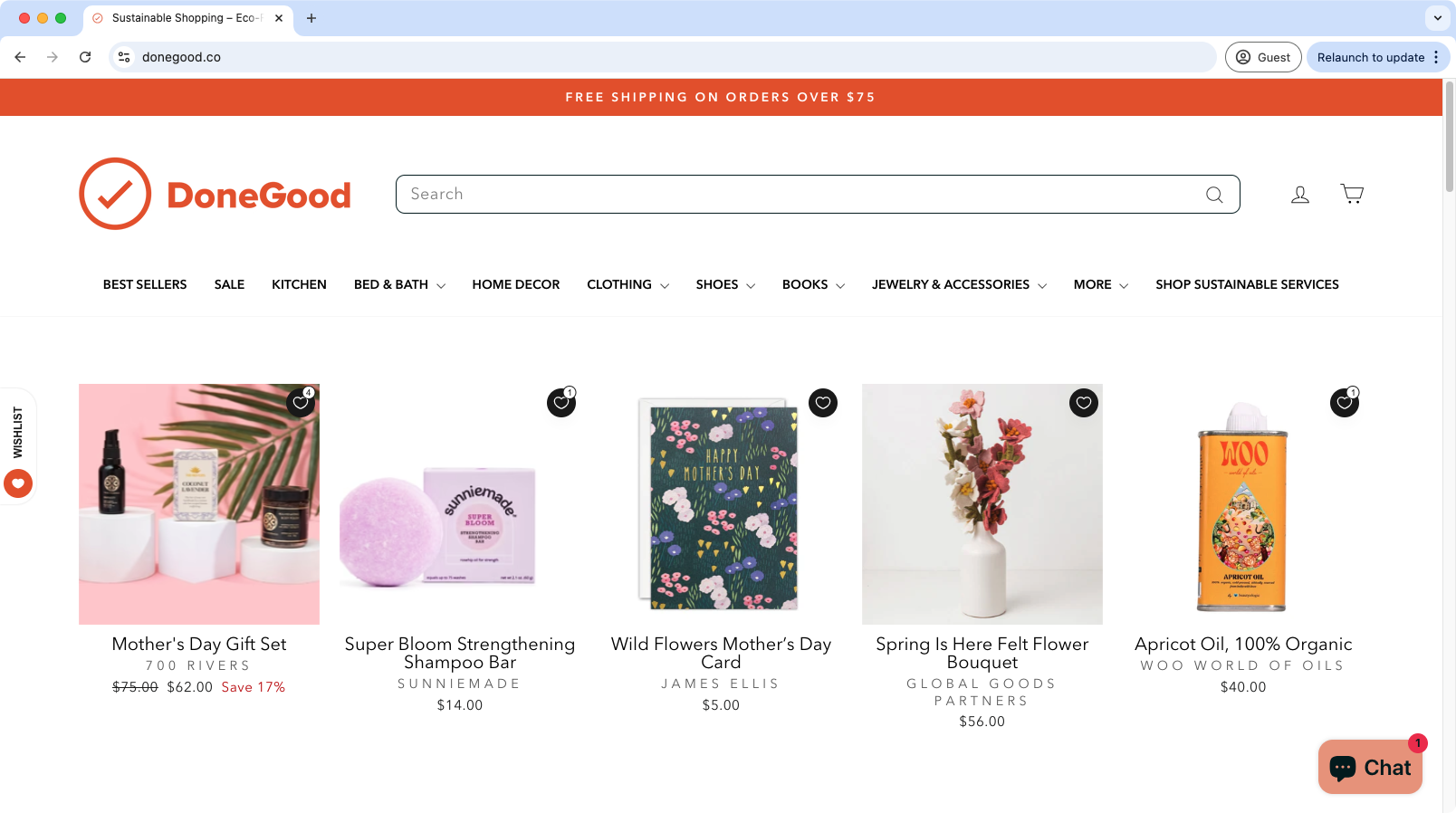 DoneGood Marketplace homepage