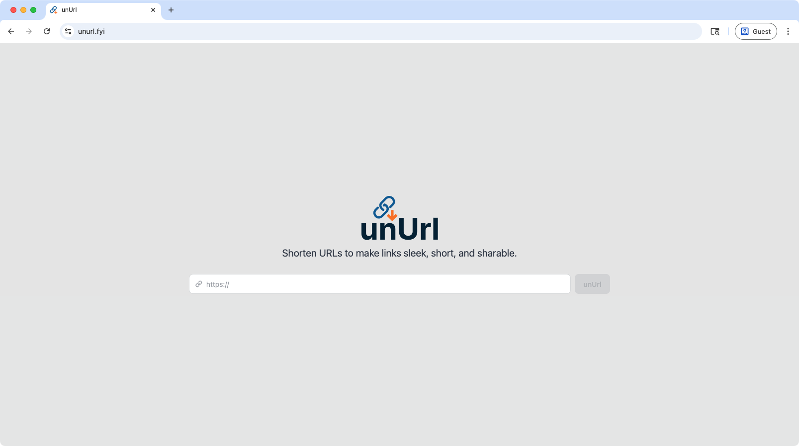 UnUrl homepage preview